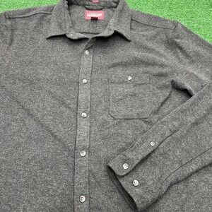 Alesbury Super Soft Knit Flannel Shirt Dark Gray Shirt Mens Size XL
